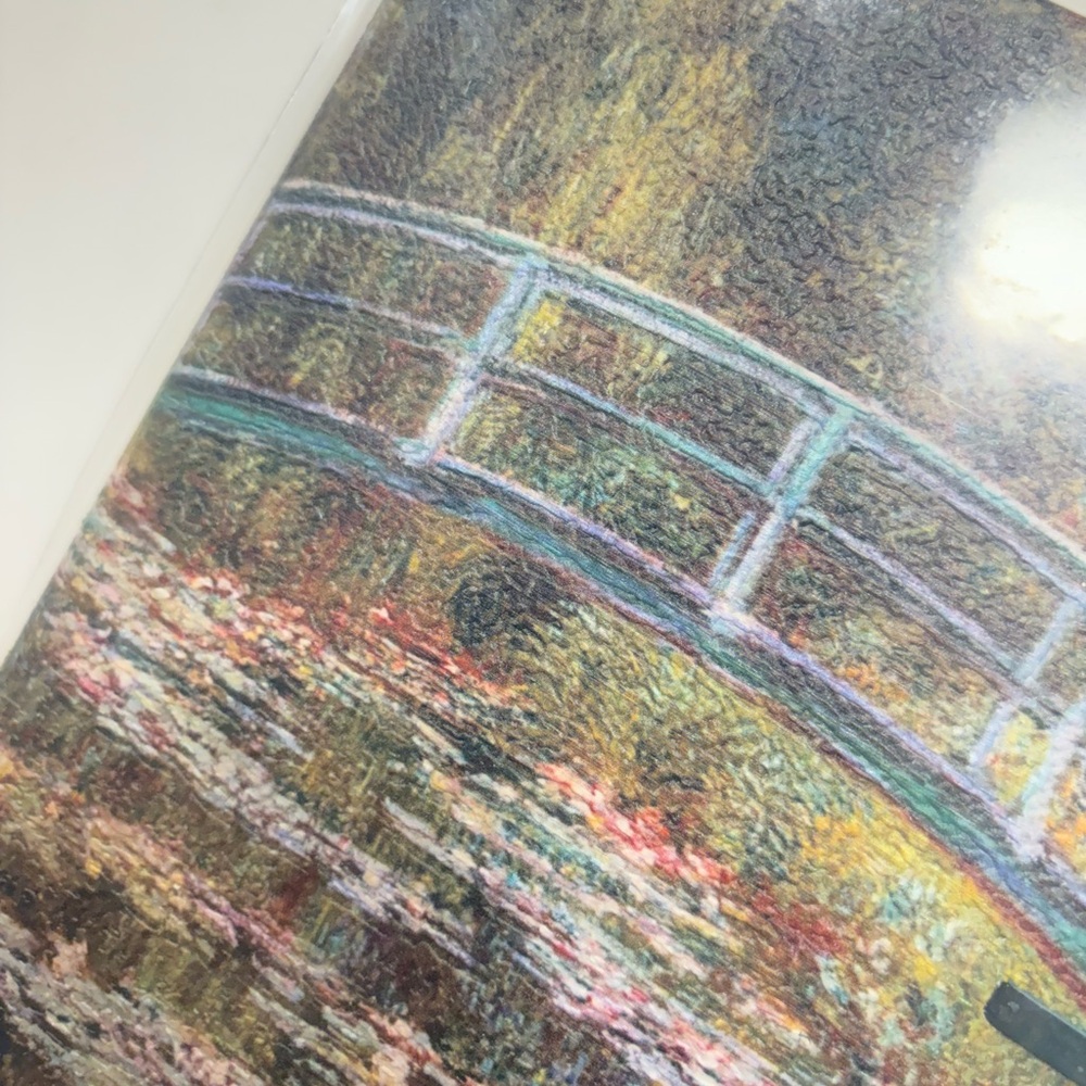NWT Monet Bridge Over Pond of Water Lilies Leather Journal with Suede Tie - Picture 6 of 7